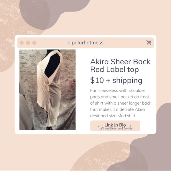 LAST CHANCE White sleeveless Akira red label sz M top - Picture 3 of 3